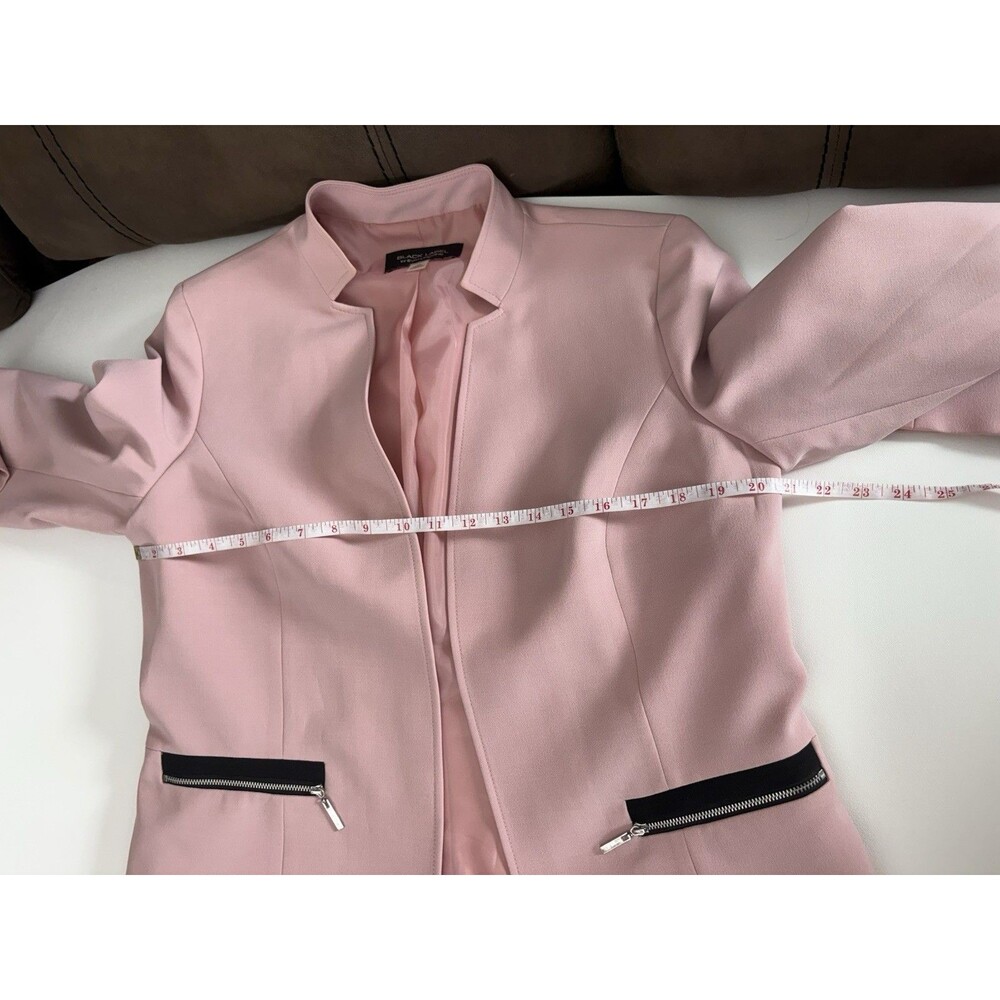 Evan-Picone Women's Blush Pink Blazer Mandarin Collar Size 12 Open Jacket - Picture 5 of 12